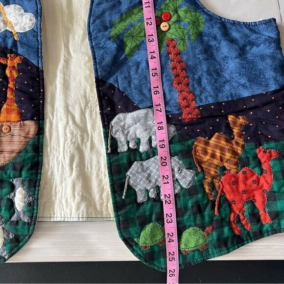 Handmade Vintage Noah's Ark Themed Quilted Vest with Animal Motifs - Picture 16 of 16